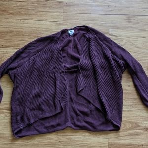 Oversized burgundy cardigan